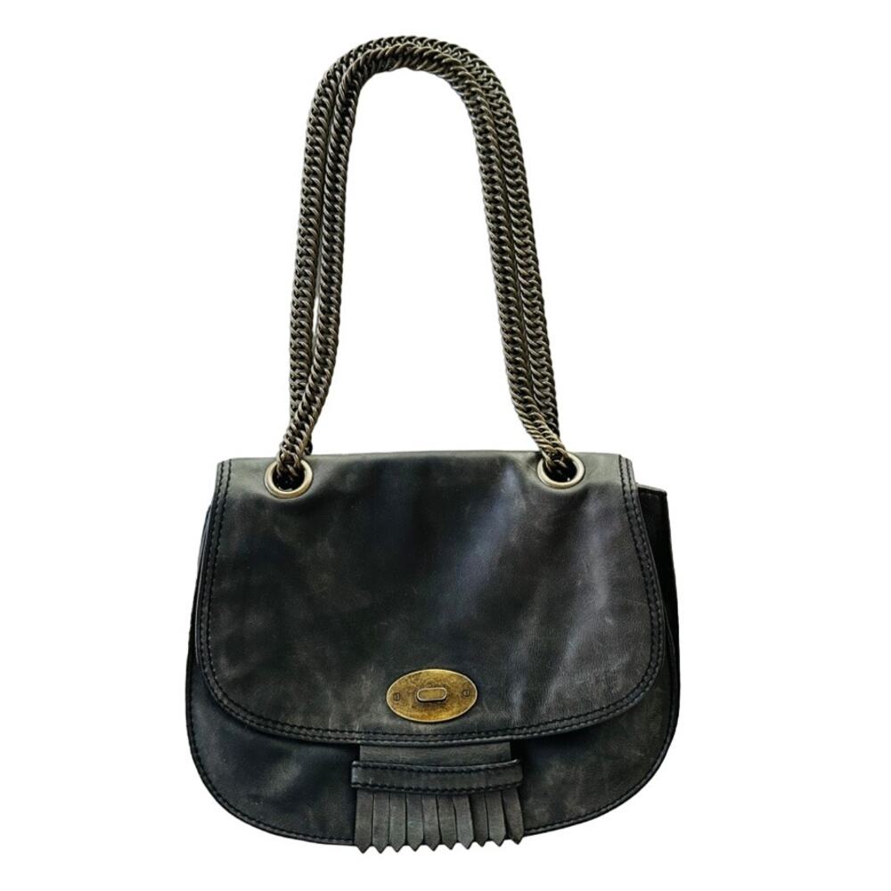 Madewell 1937 Leather Purse Handbag Grey Flap Crossbody Shoulder